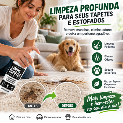 Spray Limpa-Tapetes de Limpeza Profunda – Remove Manchas e Odores