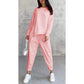 ⏰AGORA APENAS 50% DE DESCONTO!🔥Conjunto Feminino: Moletom Manga Longa com Barra Irregular + Calça