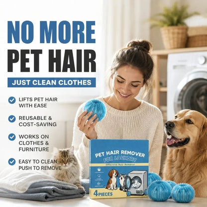 Bolas Removedoras de Pelos de Animais para Máquina de Lavar – Reutilizáveis para Roupas, Pelos de Cães e Gatos