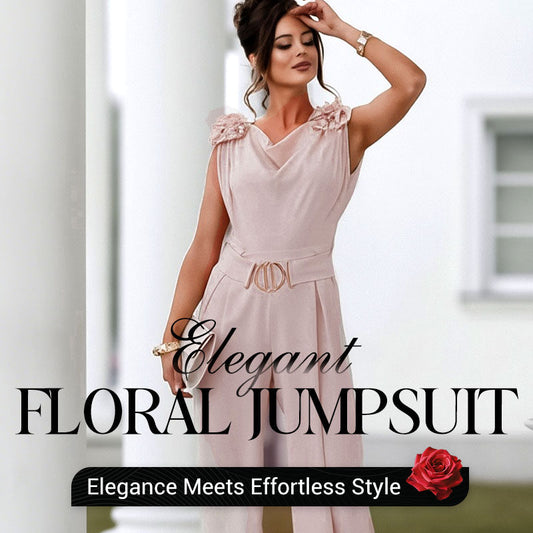 ✨Macacão sem mangas com detalhes florais para mulher