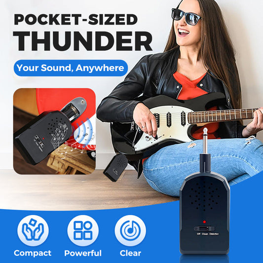 🌆 COMPRE 2 E GANHE 1 GRÁTIS! 🎁 Conjunto de amplificador de guitarra portátil mini 🎸 Som HD de 30 W 🔊