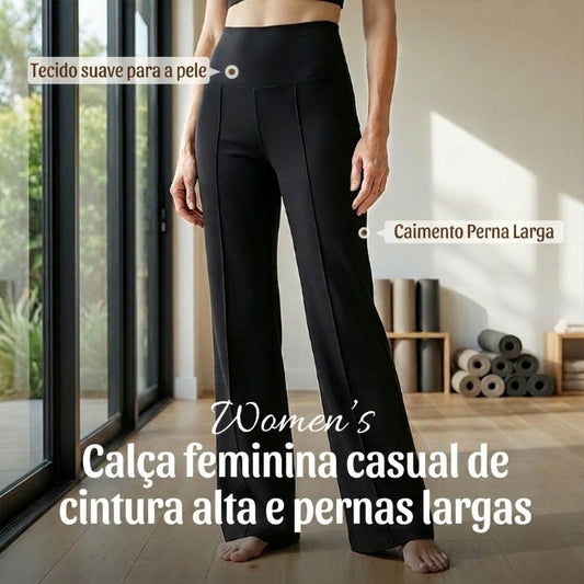 💗 Último Dia da Oferta Especial - 60% de Desconto 💕 Calça Feminina Lisa, Solta e de Perna Reta