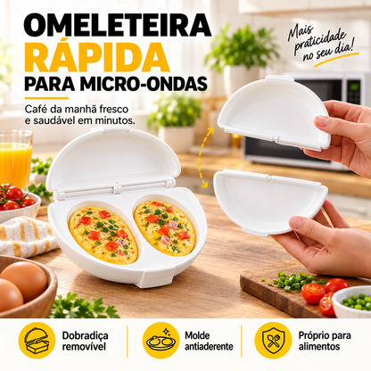🔥 50% OFF | Omeleteira 2 em 1 para Micro-ondas – Prática, Rápida e Fácil