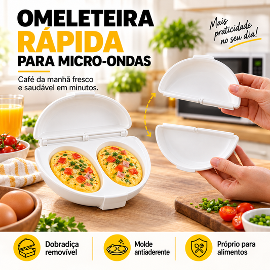 🔥 50% OFF | Omeleteira 2 em 1 para Micro-ondas – Prática, Rápida e Fácil