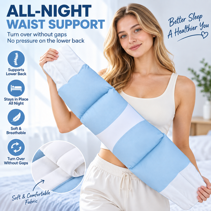 Almofada Lombar Ergonômica Envolvente com Suporte em 3 Zonas | Conforto para Dormir e Relaxar | 50% DE DESCONTO