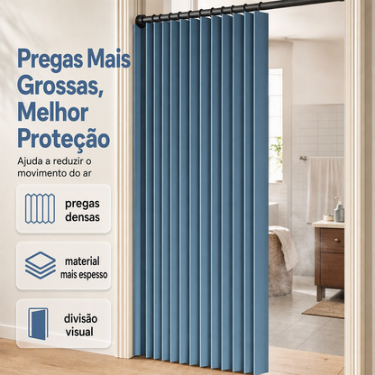 Cortina para Porta Sanfonada Magnética Sem Perfuração