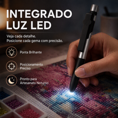 Caneta LED Portátil para Pintura de Diamantes