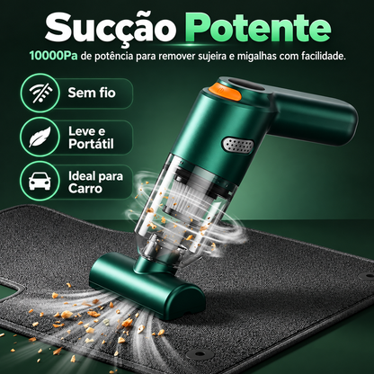 🔥 50% DE DESCONTO | Aspirador de Pó Portátil Sem Fio 10000Pa – Potente, Leve e Recarregável para Carro, Casa e Escritório