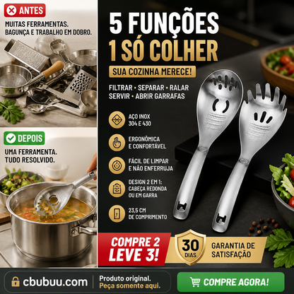 🔥Por tempo limitado, 50% de desconto🔥Colher de cozinha multiusos em aço inoxidável