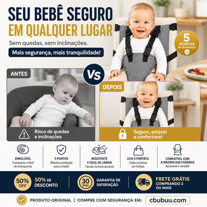 👶Cinto de segurança portátil para cadeira de bebé