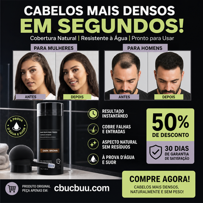 💆‍♀️💯 Kit de fibras capilares – cobre falhas, resistente à água – volume imediato! ✨