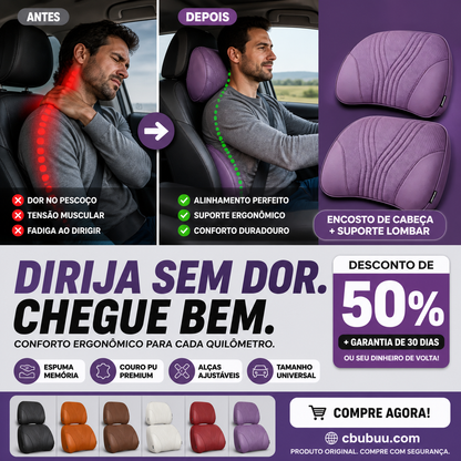 🛡️🚗 Suporte para cabeça & lombar – ergonômico, respirável & ajustável – adeus às dores! 💪