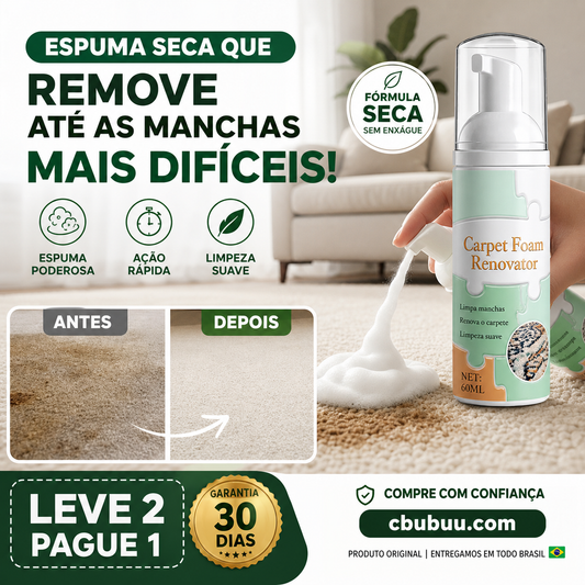 🔥Promoção por tempo limitado: 50% de desconto🔥Removedor de nódoas de alcatifa em espuma sem água com toalha