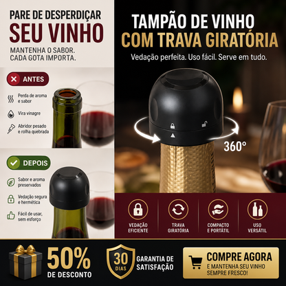 🔥🎁 Compre 2, leve 1 GRÁTIS!!🥳💞 Mais de 50 mil vendidos! ⚡🍾 Tampas de rosca para garrafas de vinho e champanhe🥂