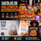 💥 50% de desconto! 🎃 Sacolas de presente de Halloween – 10 unidades, transparentes com estampa de abóbora. Com zíper e alça resistente. Material PP. Perfeitas para doces ou travessuras e lembrancinhas de festa 🍬