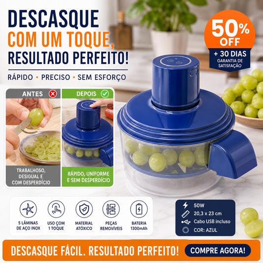 ⏳Descascador Elétrico Transparente para Frutas e Legumes com 50% de desconto por tempo limitado⏰🍇🧄