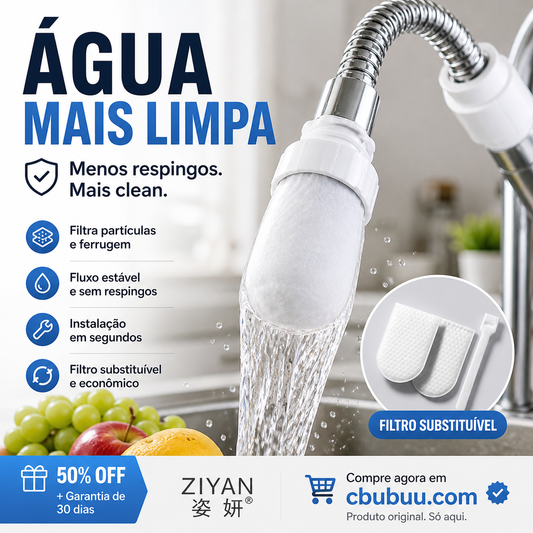 🛡️🚰 Filtro para torneira – anti-respingo, remove ferrugem – protege sua cozinha! 💪
