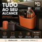 🚗✨ Porta-Copos Universal de Couro para Carro – Mais organização, praticidade e itens sempre ao seu alcance