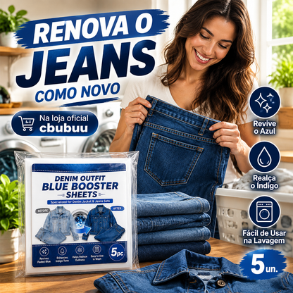 Lenços Revitalizadores para Jeans – Realça o Azul e Reduz o Aspecto Desbotado
