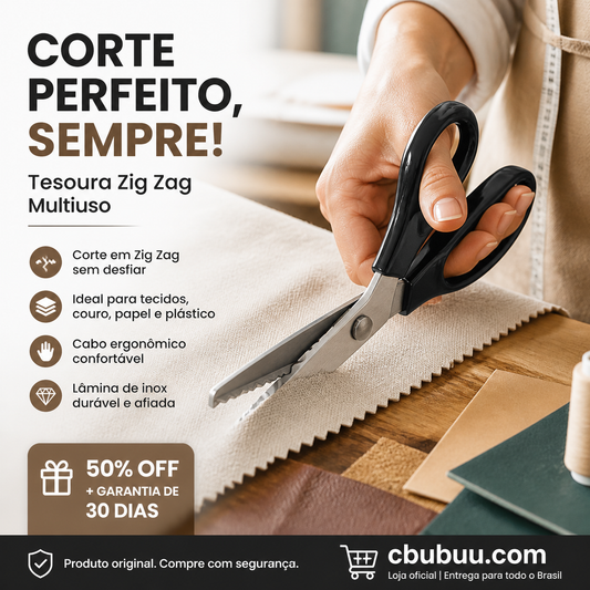✂️Agora com 50% de desconto! Tesoura de costura DIY com lâmina ondulada – tesoura em ziguezague, ferramenta de corte de tecido que evita que o tecido desfie, ideal para projetos em tecido, papel e artesanato.