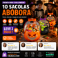 💥 50% de desconto! 🎃 Sacolas de presente de Halloween – 10 unidades, transparentes com estampa de abóbora. Com zíper e alça resistente. Material PP. Perfeitas para doces ou travessuras e lembrancinhas de festa 🍬