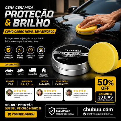 🚗💎 Cera de polimento – proteção forte, repelente à água – brilho premium! ✨