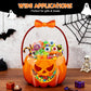 💥 50% de desconto! 🎃 Sacolas de presente de Halloween – 10 unidades, transparentes com estampa de abóbora. Com zíper e alça resistente. Material PP. Perfeitas para doces ou travessuras e lembrancinhas de festa 🍬