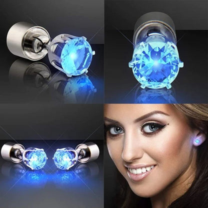Brincos Luminosos em Formato de Coroa com Luzes Coloridas