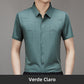 Camisa de Negócios Masculina de Verão Fresca e Elástica