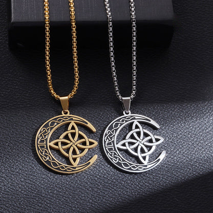 Celtic Moon Pendant Necklace