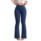 👖 Jeans femininos de cintura alta – Elásticos e com pernas largas! ✨💙