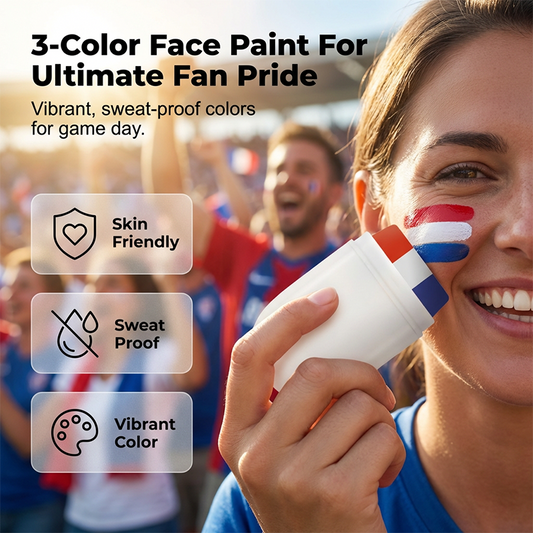Bastão de pintura facial com 3 cores de bandeiras para a Copa do Mundo