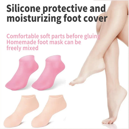 Máscara hidratante para os pés, meias esfoliantes de silicone, meias protetoras para praia.