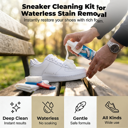 👟 Kit de Limpeza para Tênis com Espuma – 3 Peças com Escova e Pano | 50% de Desconto