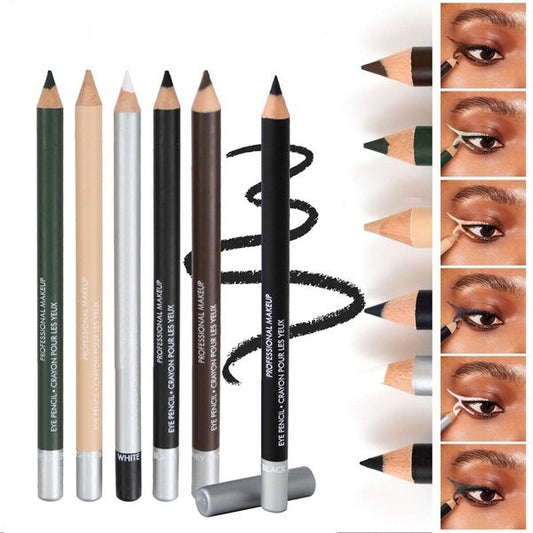 💗Conjunto de 2 peças🎁 Delineador de olhos de madeira à prova d'água e de longa duração