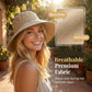 👒☀️ Chapéu feminino de proteção solar com aba larga e laço