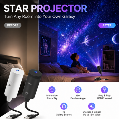 🥳PROMOÇÃO 2026🥳💞MAIS DE 50 MIL VENDIDOS!🌠🎆50% DE DESCONTO! Projetor de Estrelas HD Plug-and-Play – mais de 50 mil clientes satisfeitos, imagens de estrela 300% mais nítidas. Ajustável 360°, 10 slides cósmicos. Transforme seu teto em uma galáxia! 🚀🌌