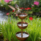 🌿🐦 Bebedouro de Pássaros em Ferro Estilo Retrô – Decoração Elegante para Jardim com Design em Cascata e Toque Vintage