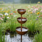 🌿🐦 Bebedouro de Pássaros em Ferro Estilo Retrô – Decoração Elegante para Jardim com Design em Cascata e Toque Vintage