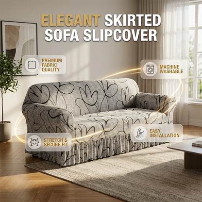 🛋️ Capa Elástica para Sofá com Babado – Ajuste Perfeito e Proteção para o Dia a Dia | 50% de Desconto
