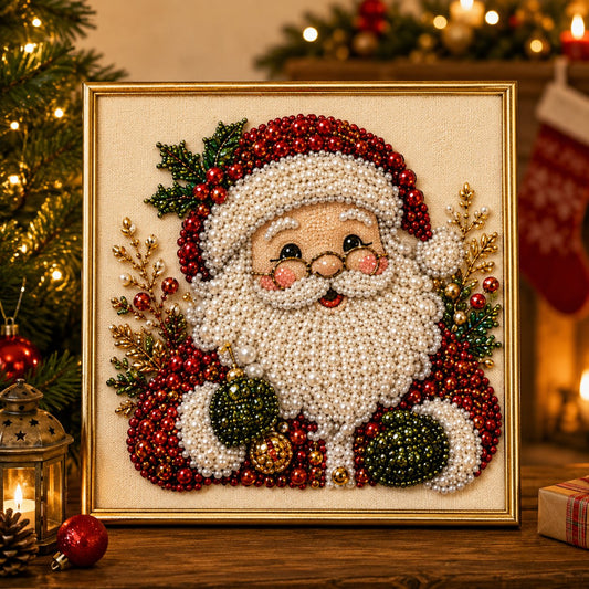 🧘Relaxante e ideal para iniciantes - 🎨💎Kit de arte "faça você mesmo" (DIY) de pintura com diamantes e pérolas – Tema Natal
