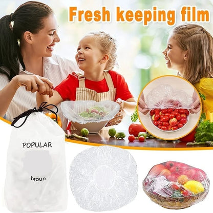 🔥 50% OFF | Capas Elásticas para Alimentos – Descartáveis para Tigelas, Pratos e Frutas