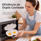 ⏰50% DE DESCONTO⏰ Cozedor de Ovos para Micro-ondas – Vaporizador de Duas Cavidades, Aquecimento Rápido, PP Antiaderente – Ideal para Casa, Escritório e Viagens! 🔥