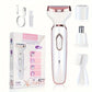 🌸🪒 Aparador corporal 4 em 1 – sem fio, 4 cabeças, suave – depilação completa em um só aparelho! 💪