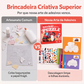 Livro de atividades com adesivos geométricos para crianças