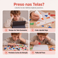Livro de atividades com adesivos geométricos para crianças