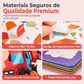 Livro de atividades com adesivos geométricos para crianças