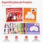 Livro de atividades com adesivos geométricos para crianças