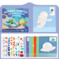 Livro de atividades com adesivos geométricos para crianças