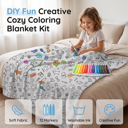 🎨 50% DE DESCONTO | Manta Infantil para Colorir Lavável e Reutilizável – Kit Criativo e Aconchegante